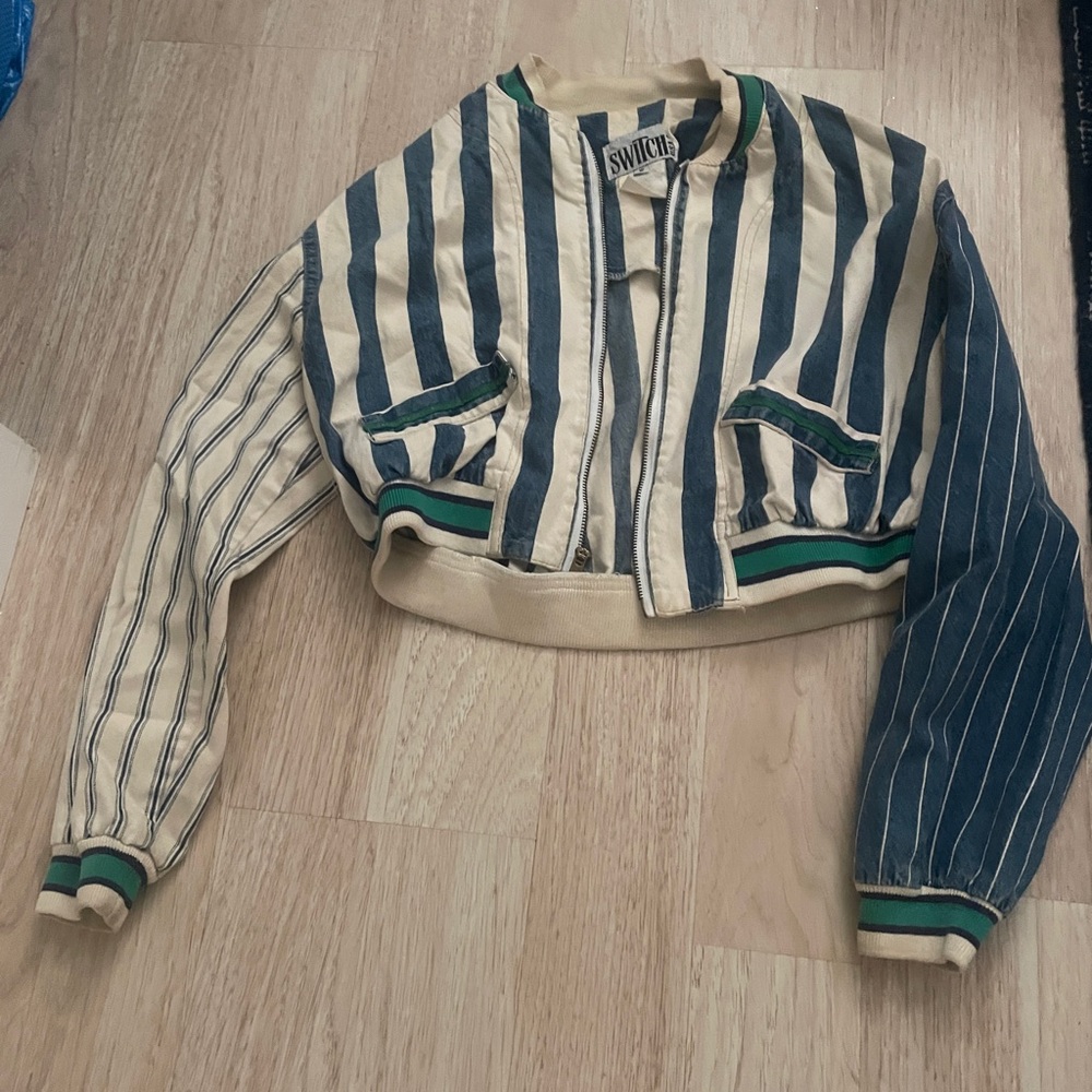 American Vintage Striped Jacket - Blue and Cream - Picture 3 of 5